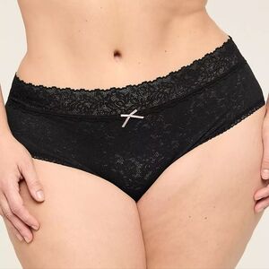 NEW Cacique Black Stretch Lace Hipster Underwear Panties - Size 14/16 Womens